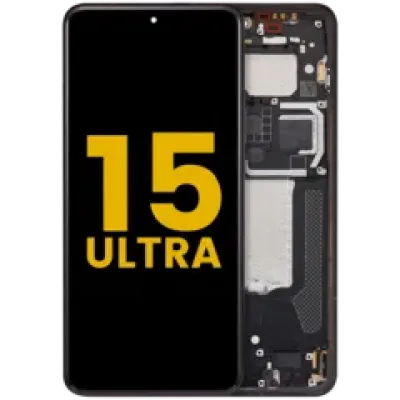 Дисплейний модуль (OLED) для Xiaomi 15 Ultra з рамкою (Refurbished) (чорний)