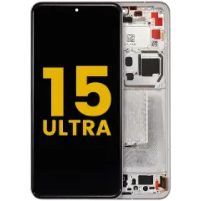 Дисплейний модуль (OLED) для Xiaomi 15 Ultra з рамкою (Refurbished) (білий)