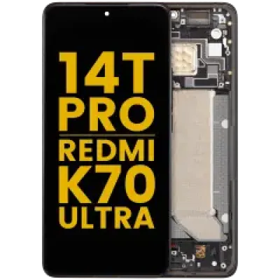 Дисплейний модуль (OLED) для Xiaomi 14T Pro / Redmi K70 Ultra з рамкою (Refurbished) (Titan Black)
