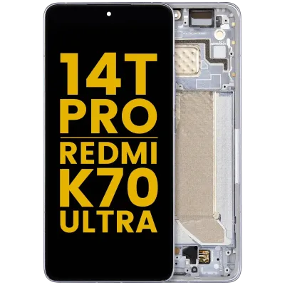 Дисплейний модуль (OLED) для Xiaomi 14T Pro / Redmi K70 Ultra з рамкою (Refurbished) (Titan Blue)