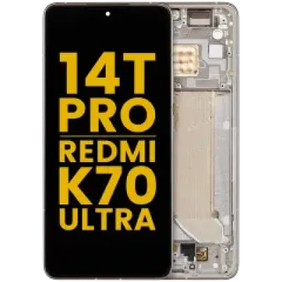 Дисплейний модуль (OLED) для Xiaomi 14T Pro / Redmi K70 Ultra з рамкою (Refurbished) (Titan Gray)
