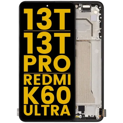Дисплейний модуль (OLED) для Xiaomi 13T / 13T Pro / Redmi K60 Ultra з рамкою (Refurbished) (чорний)