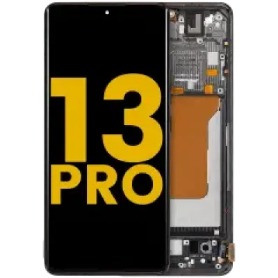 Дисплейний модуль (OLED) для Xiaomi 13 Pro з рамкою (Refurbished) (чорний)