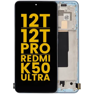 Дисплейний модуль (OLED) для Xiaomi 12T / 12T Pro / Redmi K50 Ultra з рамкою (Refurbished) (синій)