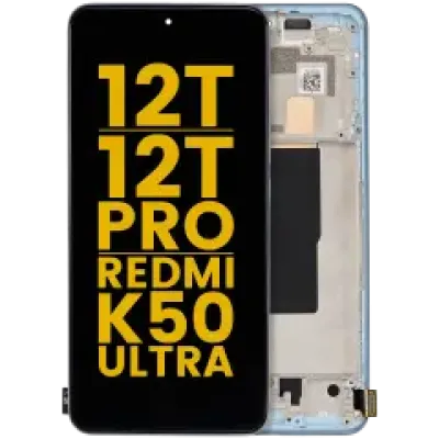 Дисплейний модуль (OLED) для Xiaomi 12T / 12T Pro / Redmi K50 Ultra з рамкою (Refurbished) (синій)