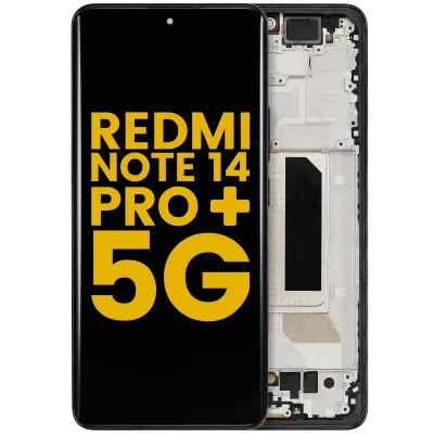 Дисплейний модуль (OLED) з рамкою для Xiaomi Redmi Note 14 Pro Plus 5G (Refurbished) (Midnight Black)