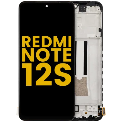 Дисплейний модуль (OLED) з рамкою для Xiaomi Redmi Note 12S (Refurbished) (чорний)