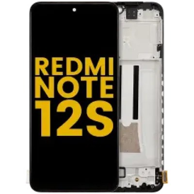 Дисплейний модуль (OLED) з рамкою для Xiaomi Redmi Note 12S (Refurbished) (чорний)