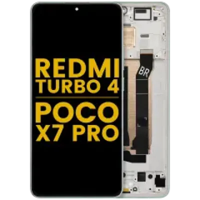 Дисплейний модуль (OLED) з рамкою для Xiaomi Redmi Turbo 4 / Xiaomi Poco X7 Pro (Refurbished) (зелений)