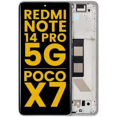 Дисплейний модуль (OLED) з рамкою для Xiaomi Redmi Note 14 Pro 5G / Xiaomi Poco X7 (Refurbished) (зелений)