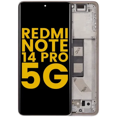 OLED Assembly With Frame For Xiaomi Redmi Note 14 Pro 5G (Refurbished) (Sand Gold)