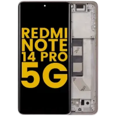Дисплейний модуль (OLED) з рамкою для Xiaomi Redmi Note 14 Pro 5G (Refurbished) (Sand Gold)