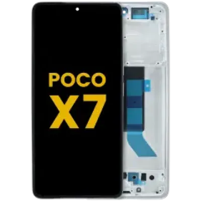 Дисплейний модуль (OLED) з рамкою для Xiaomi Poco X7 (Refurbished) (сріблястий)