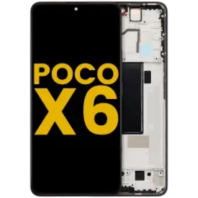 Дисплейний модуль (OLED) з рамкою для Xiaomi Poco X6 (Refurbished) (чорний)