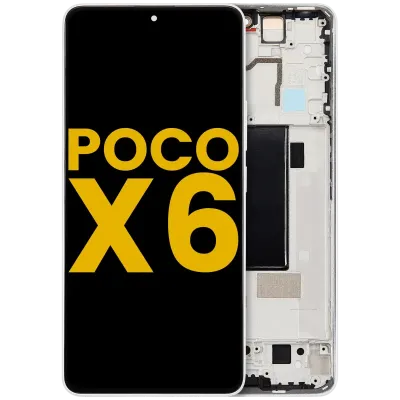 OLED Assembly With Frame For Xiaomi Poco X6 (Refurbished) (White)