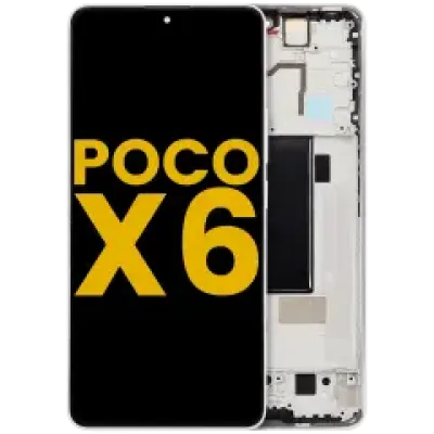 Дисплейний модуль (OLED) з рамкою для Xiaomi Poco X6 (Refurbished) (білий)