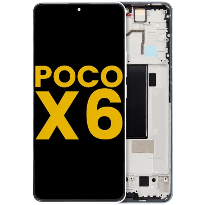 Дисплейний модуль (OLED) з рамкою для Xiaomi Poco X6 (Refurbished) (синій)