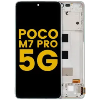 Дисплейний модуль (OLED) з рамкою для Xiaomi Poco M7 Pro 5G (Refurbished) (зелений)