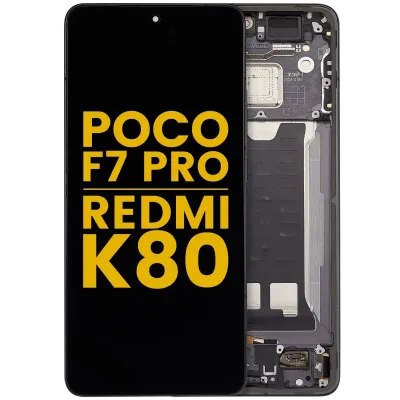 Дисплейний модуль (OLED) з рамкою для Xiaomi Poco F7 Pro / Redmi K80 (Refurbished) (чорний)