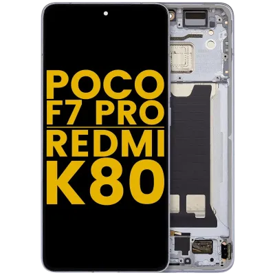 Дисплейний модуль (OLED) з рамкою для Xiaomi Poco F7 Pro / Redmi K80 (Refurbished) (синій)