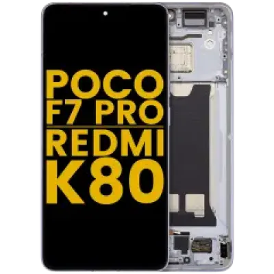 Дисплейний модуль (OLED) з рамкою для Xiaomi Poco F7 Pro / Redmi K80 (Refurbished) (синій)