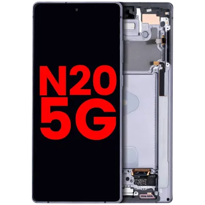 Дисплейний модуль (OLED) з рамкою для Samsung Galaxy Note 20 5G (Aftermarket Plus) (Mystic Gray)