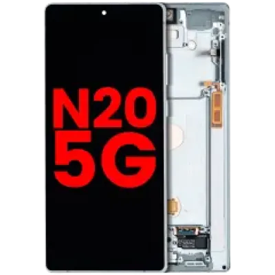 Дисплейний модуль (OLED) з рамкою для Samsung Galaxy Note 20 5G (Aftermarket Plus) (Mystic Green)