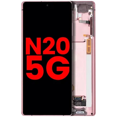 Дисплейний модуль (OLED) з рамкою для Samsung Galaxy Note 20 5G (Aftermarket Plus) (Mystic Bronze)
