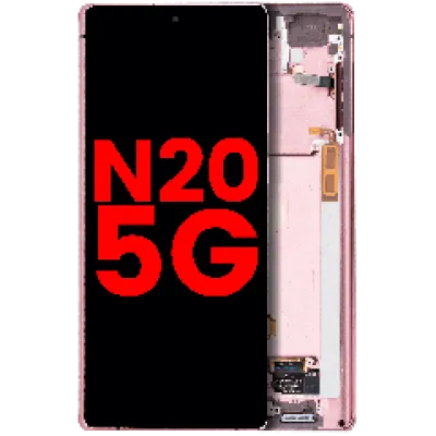 Дисплейний модуль (OLED) з рамкою для Samsung Galaxy Note 20 5G (Aftermarket Plus) (Mystic Bronze)