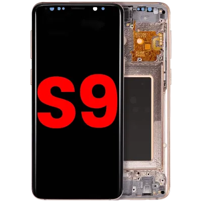 Дисплейний модуль (OLED) з рамкою для Samsung Galaxy S9 (Aftermarket Plus) (Sunrise Gold)