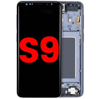 Дисплейний модуль (OLED) з рамкою для Samsung Galaxy S9 (Aftermarket Plus) (Titanium Gray)