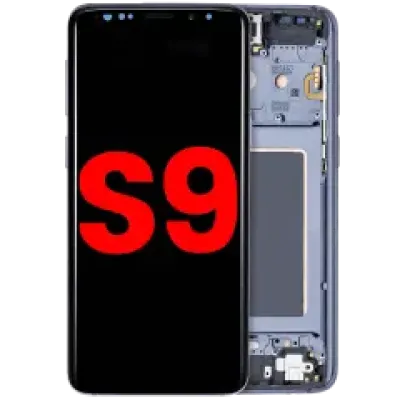 Дисплейний модуль (OLED) з рамкою для Samsung Galaxy S9 (Aftermarket Plus) (Titanium Gray)