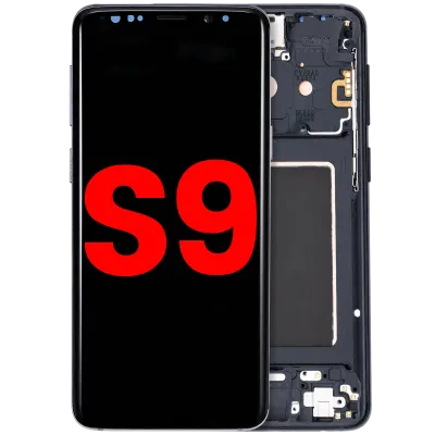 Дисплейний модуль (OLED) з рамкою для Samsung Galaxy S9 (Aftermarket Plus) (Midnight Black)