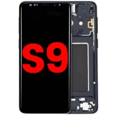 Дисплейний модуль (OLED) з рамкою для Samsung Galaxy S9 (Aftermarket Plus) (Midnight Black)