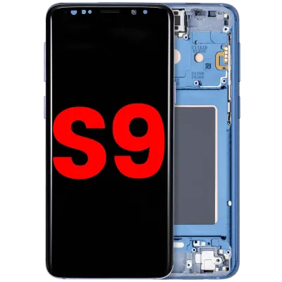 Дисплейний модуль (OLED) з рамкою для Samsung Galaxy S9 (Aftermarket Plus) (Coral Blue)
