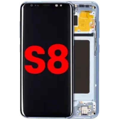 Дисплейний модуль (OLED) з рамкою для Samsung Galaxy S8 (Aftermarket Plus) (Coral Blue)