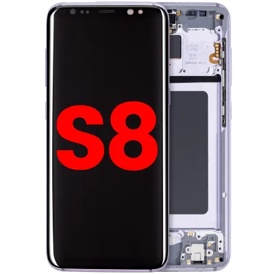 Дисплейний модуль (OLED) з рамкою для Samsung Galaxy S8 (Aftermarket Plus) (Orchid Gray)