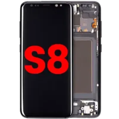 Дисплейний модуль (OLED) з рамкою для Samsung Galaxy S8 (Aftermarket Plus) (Midnight Black)