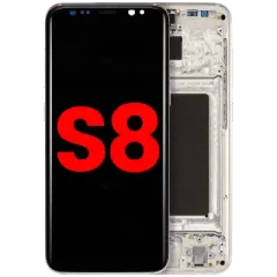 Дисплейний модуль (OLED) з рамкою для Samsung Galaxy S8 (Aftermarket Plus) (Arctic Silver)