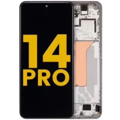 Дисплейний модуль (OLED) з рамкою для Xiaomi 14 Pro (Refurbished) (сріблястий)