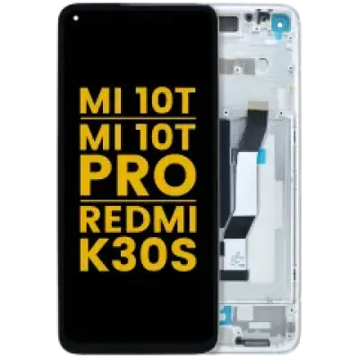Дисплейний модуль (LCD) з рамкою для Xiaomi Mi 10T / Mi 10T Pro 5G / Redmi K30S (Refurbished) (Aurora Blue)
