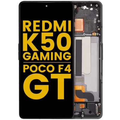 Дисплейний модуль (OLED) з рамкою для Xiaomi Poco F4 GT / Redmi K50 Gaming (Refurbished) (чорний)