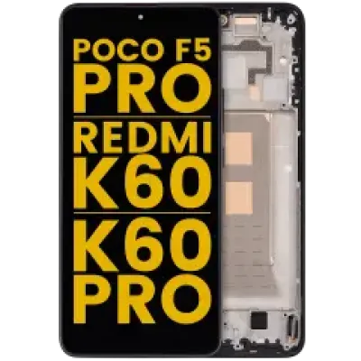 Дисплейний модуль (OLED) з рамкою для Xiaomi Poco F5 Pro / Redmi K60 / K60 Pro (Refurbished) (чорний)