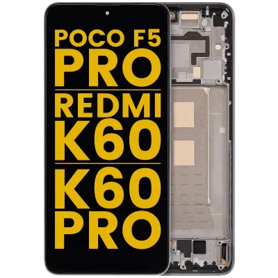 Дисплейний модуль (OLED) з рамкою для Xiaomi Poco F5 Pro / Redmi K60 / K60 Pro (Refurbished) (білий)
