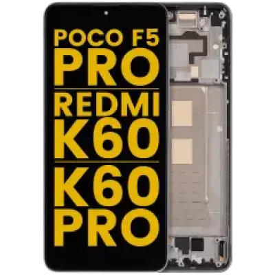 Дисплейний модуль (OLED) з рамкою для Xiaomi Poco F5 Pro / Redmi K60 / K60 Pro (Refurbished) (білий)