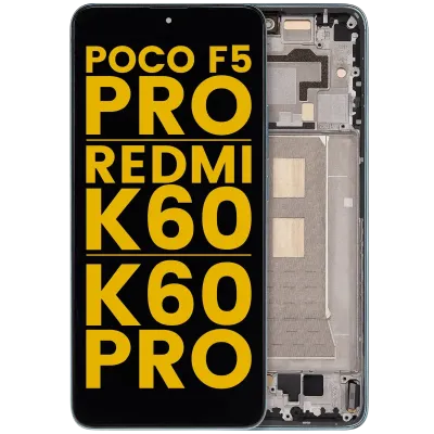 Дисплейний модуль (OLED) з рамкою для Xiaomi Poco F5 Pro / Redmi K60 / K60 Pro (Refurbished) (Mint)