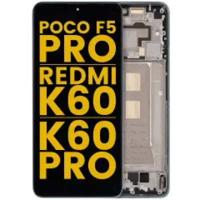 Дисплейний модуль (OLED) з рамкою для Xiaomi Poco F5 Pro / Redmi K60 / K60 Pro (Refurbished) (Mint)