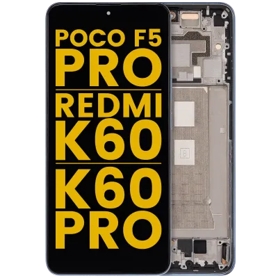 Дисплейний модуль (OLED) з рамкою для Xiaomi Poco F5 Pro / Redmi K60 / K60 Pro (Refurbished) (синій)
