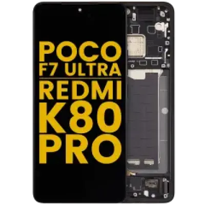 Дисплейний модуль (OLED) з рамкою для Xiaomi Poco F7 Ultra / Redmi K80 Pro (Refurbished) (чорний)