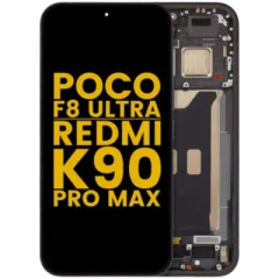 Дисплейний модуль (OLED) з рамкою для Xiaomi Poco F8 UItra / Redmi K90 Pro Max (Refurbished) (чорний)